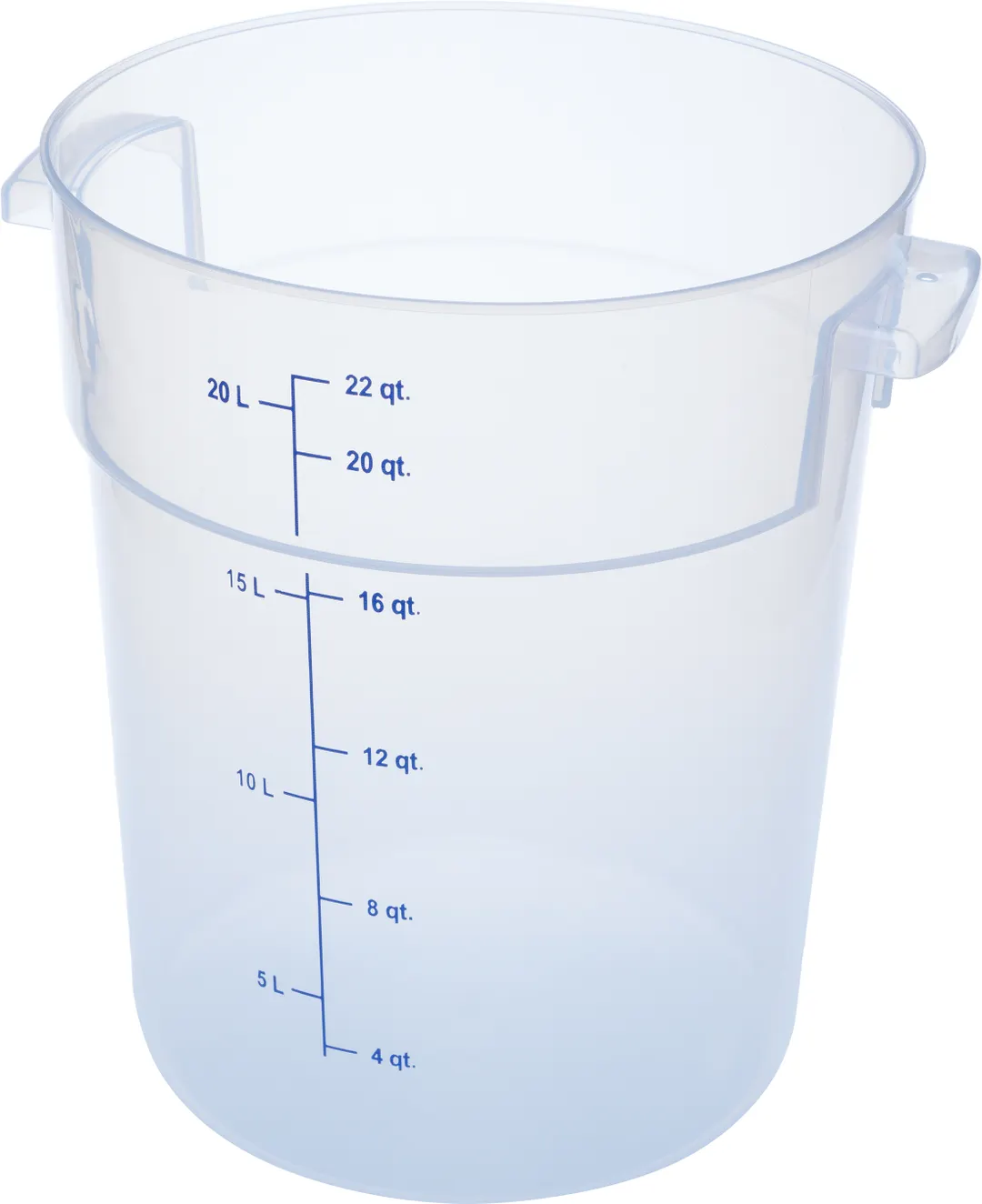Carlisle 1096930 Food Storage Container, 22 qt, Round, Clear Polycarbonate, NSF