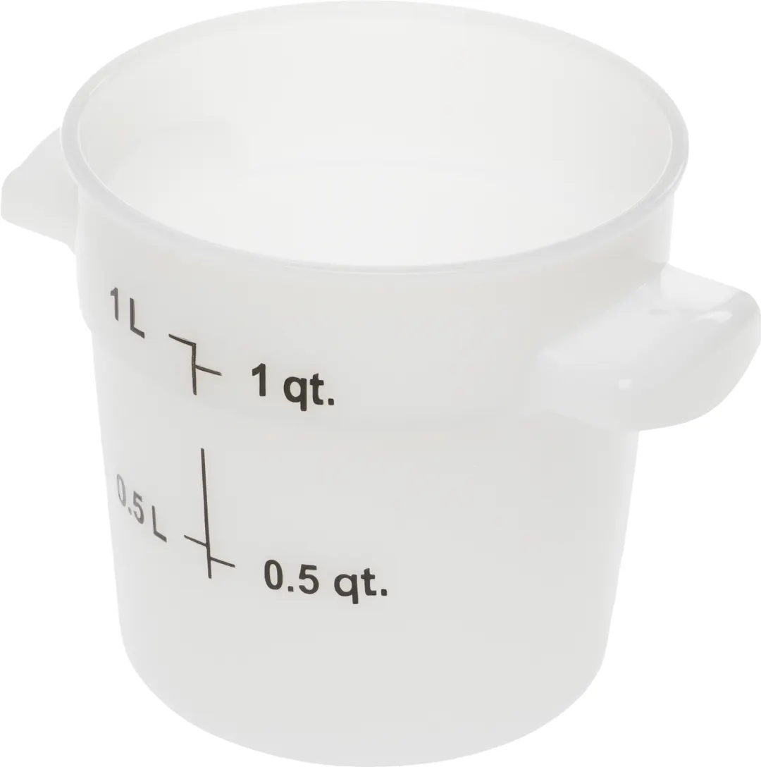Carlisle 1097102 StorPlus Food Storage Container, 1 qt, Round, Polycarbonate, White