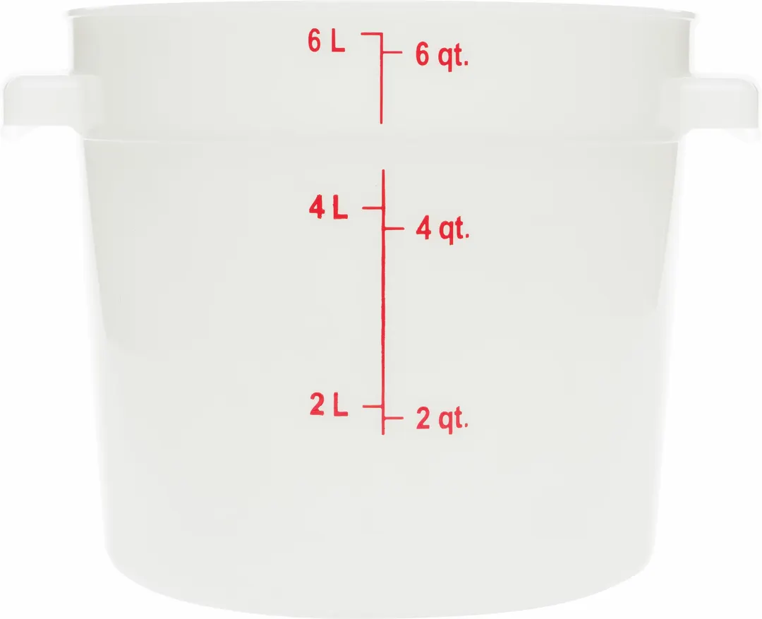 Carlisle 1097502 StorPlus Food Storage Container, 6 qt, Round, Polycarbonate, White