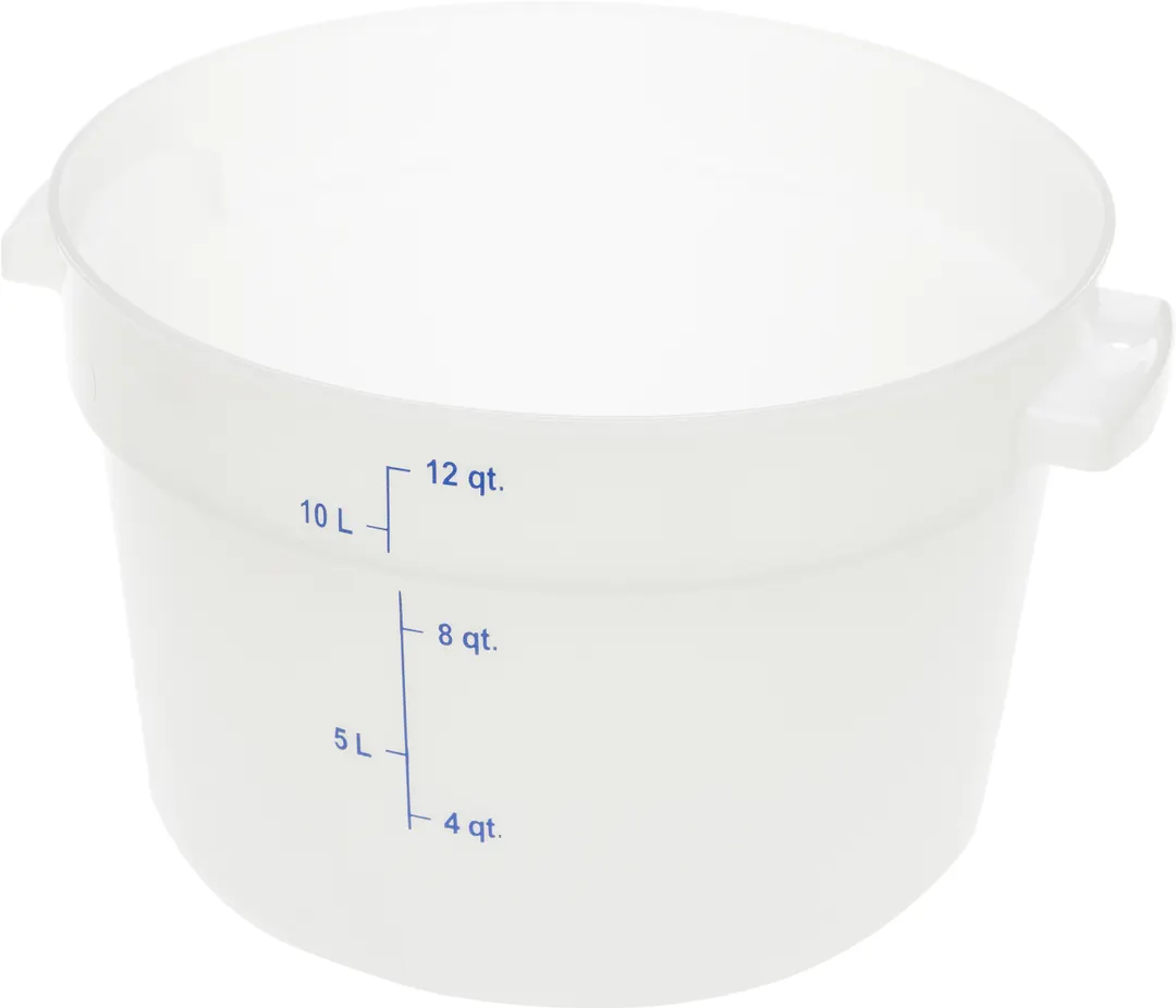 Carlisle 1097702 StorPlus™ Food Storage Container, 12 Qt Round, Polycarbonate, White, NSF Made in USA