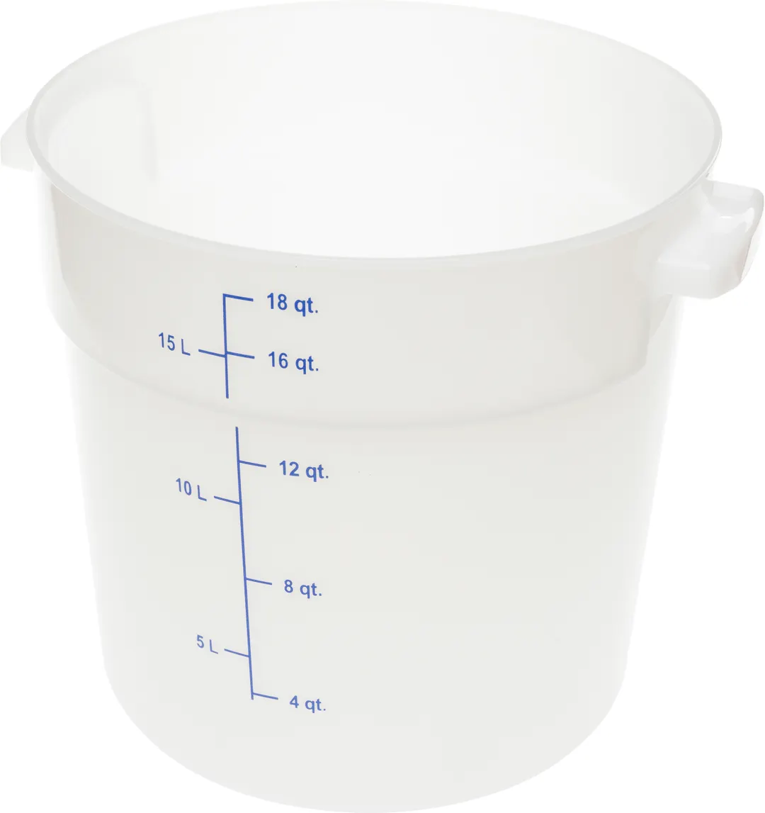 Carlisle 1097802 StorPlus Food Storage Container, 18 qt, Round, Polycarbonate, White
