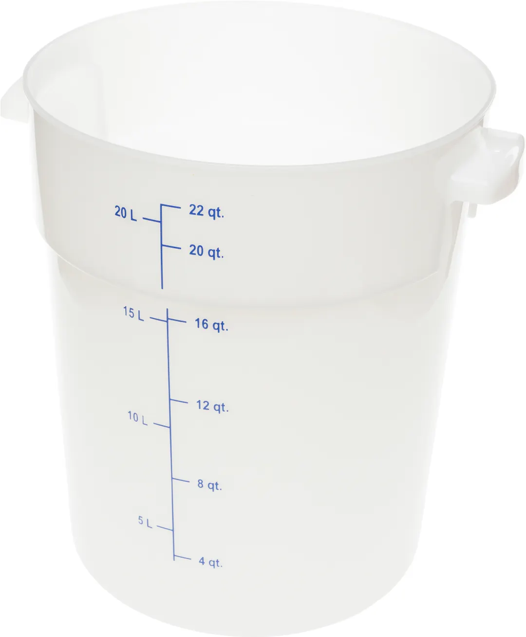 Carlisle 1097902 StorPlus Food Storage Container, 22 qt, Round, Polycarbonate, White