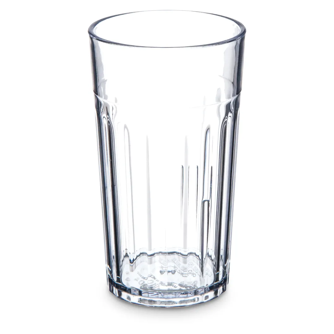Carlisle 110407 - 4oz Clear Fluted SAN Tumbler, Chip‑Resistant, Stackable, Dishwasher Safe, BPA‑Free