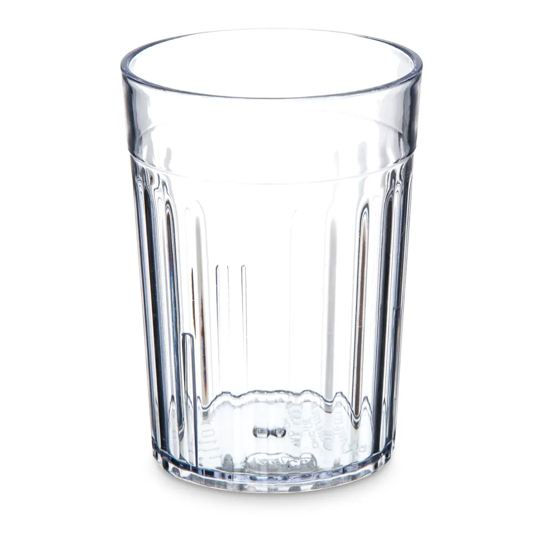 Carlisle 111007 - 10 oz Clear Fluted SAN Bistro Tumbler, BPA Free, Dishwasher Safe, Recyclable