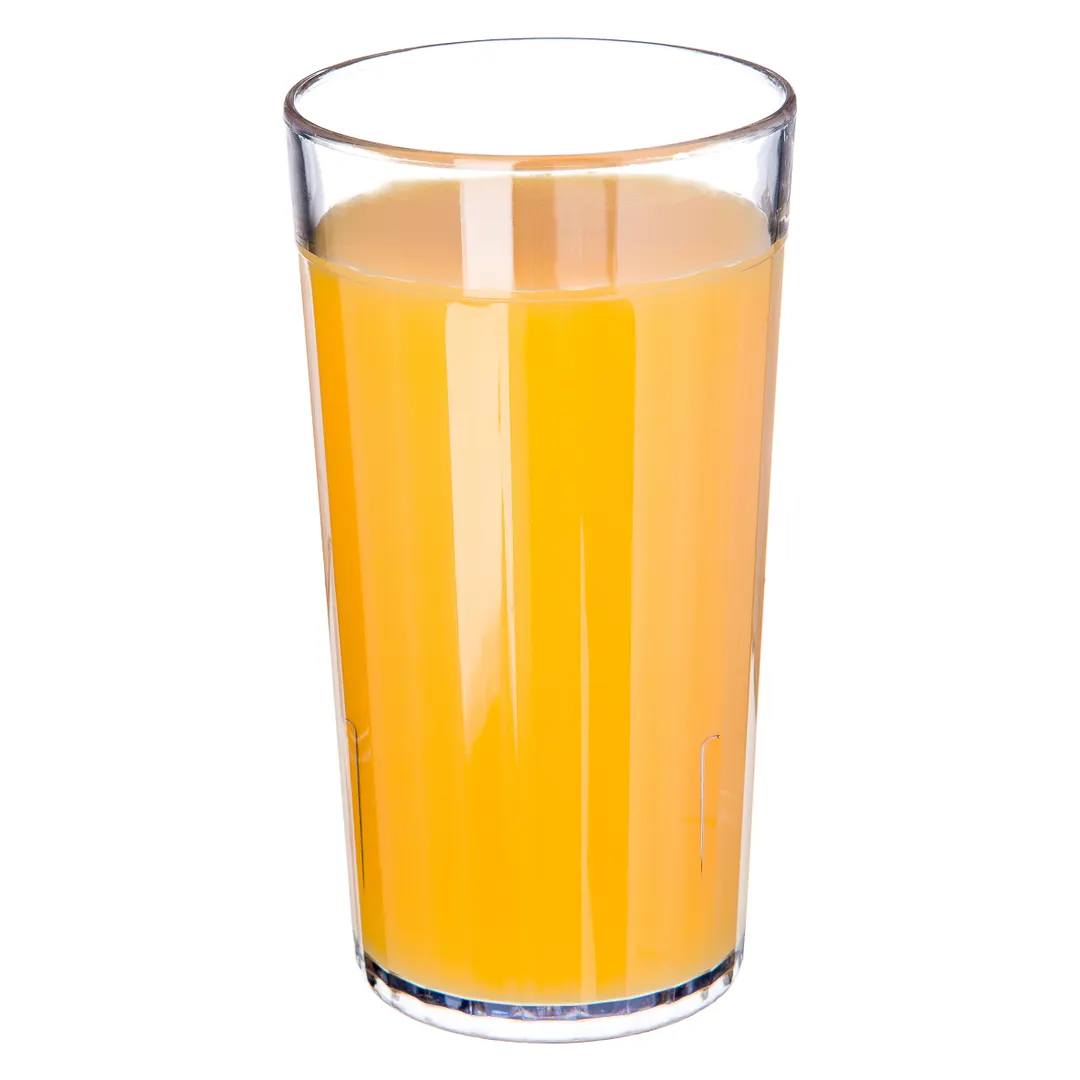 Carlisle 111207 - 12oz Clear Fluted SAN Tumbler, BPA Free, Dishwasher Safe, Stackable/Recyclable