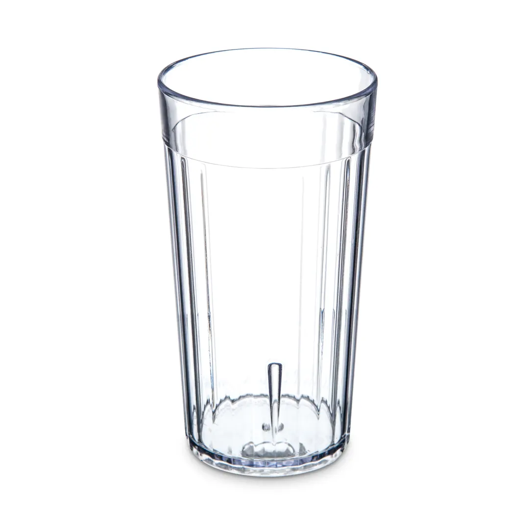 Carlisle 111207 - 12oz Clear Fluted SAN Tumbler, BPA Free, Dishwasher Safe, Stackable/Recyclable