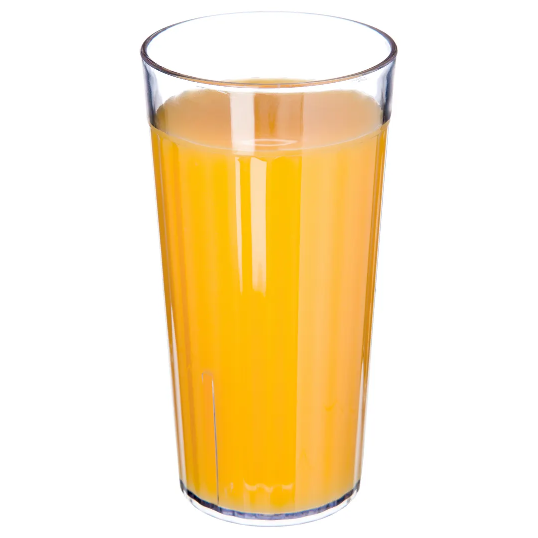 Carlisle 111607 - 16 oz Clear Fluted SAN Tumbler, Chip Resistant, BPA‑Free, Dishwasher Safe, Stackable
