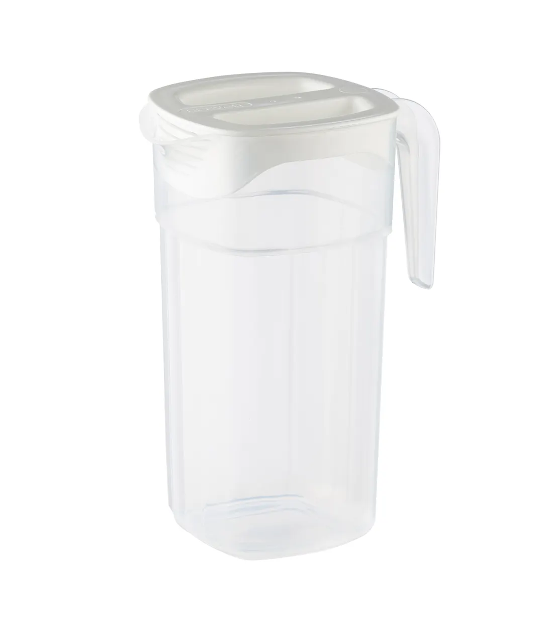 Carlisle 11403 Araven Plastic Pitcher, 61 Oz Clear Polypropylene, Stackable with Handle and Lid