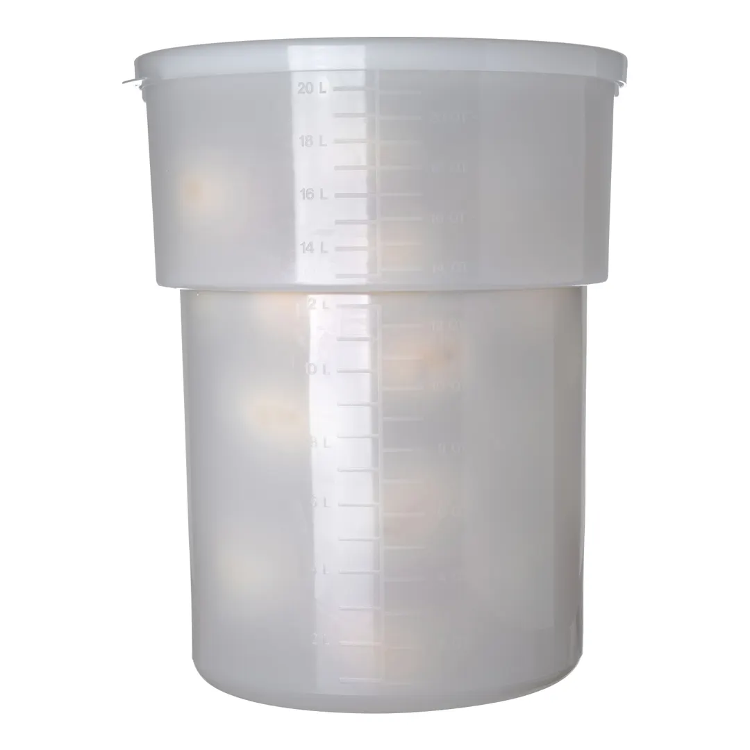 Carlisle 220002 Food Storage Container, 22 Qt Round, Polyethylene White, NSF, Made in USA, BPA‑Free