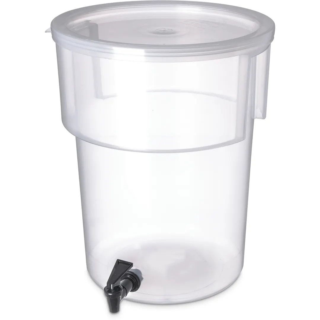 Carlisle 220930 Beverage Dispenser, 5‑Gallon, 15‑3/7"H x 12‑3/8" Dia., PP, No‑Drip Faucet