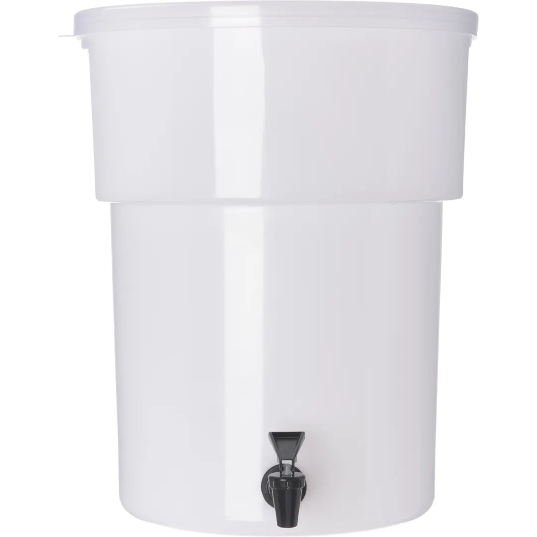 Carlisle 221002 Beverage Dispenser, 5‑Gallon, 15‑3/7"H x 12‑3/8" Dia., Polyethylene, Spring Faucet