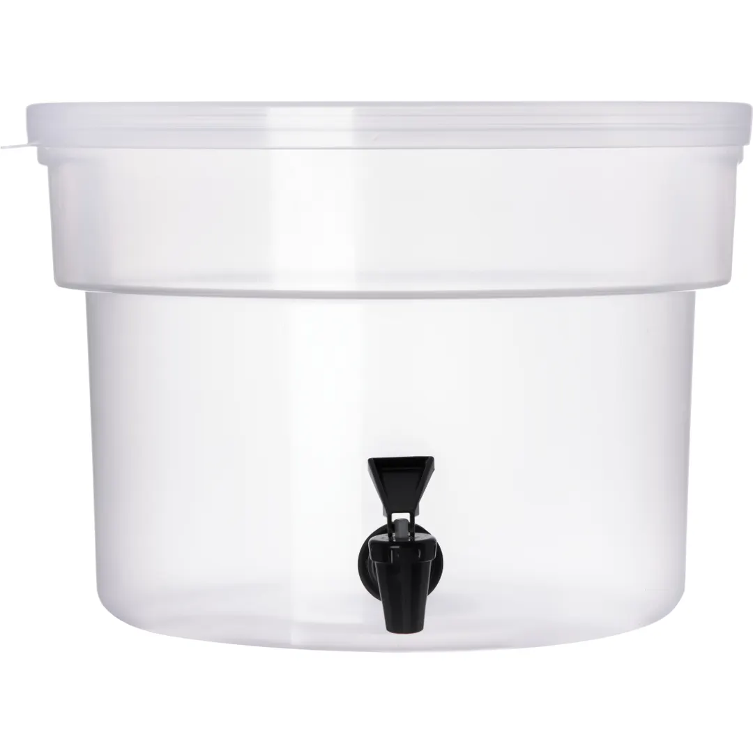 Carlisle 221930 Beverage Dispenser – 3‑Gallon, 8‑3/4" H x 12‑3/8" Dia., Polypropylene, No‑Drip Faucet