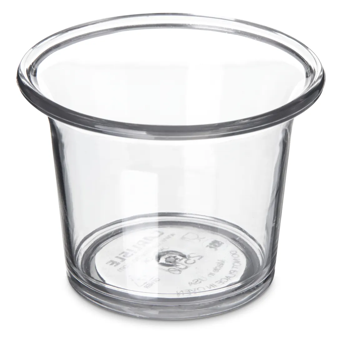 Carlisle 250007 Plastic Ramekin Sauce Cup, 2‑Oz SAN, Dishwasher Safe, NSF Certified, Made in USA
