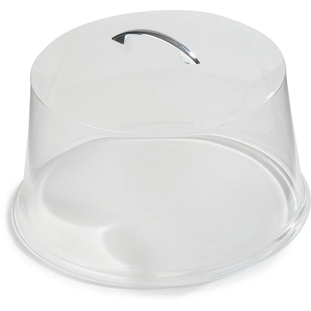 Carlisle 251207 Cake Cover, Skull Design, 11-5/8" dia. x 6-1/2"H, Clear, Chrome Handle, Plastic