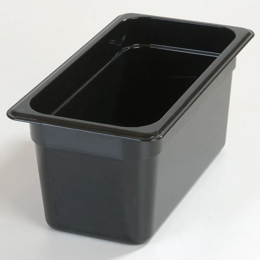 Carlisle 3066203 StorPlus 1/3 Size 5.7 Qt Black Polycarbonate Pan 12-3/4" x 7" x 6" Non‑Slip
