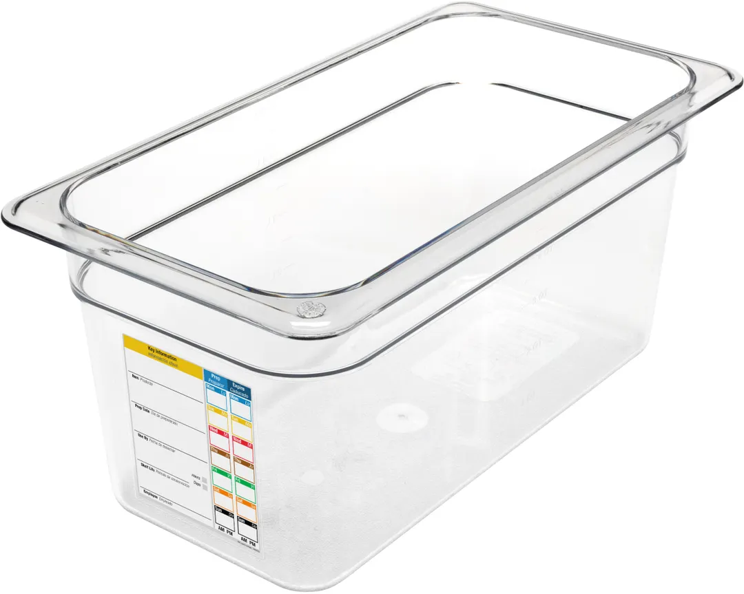 Carlisle 30662IMLUC07 Food Pan, 1/3 Size, 6" Deep, Clear Polycarbonate, Label, NSF