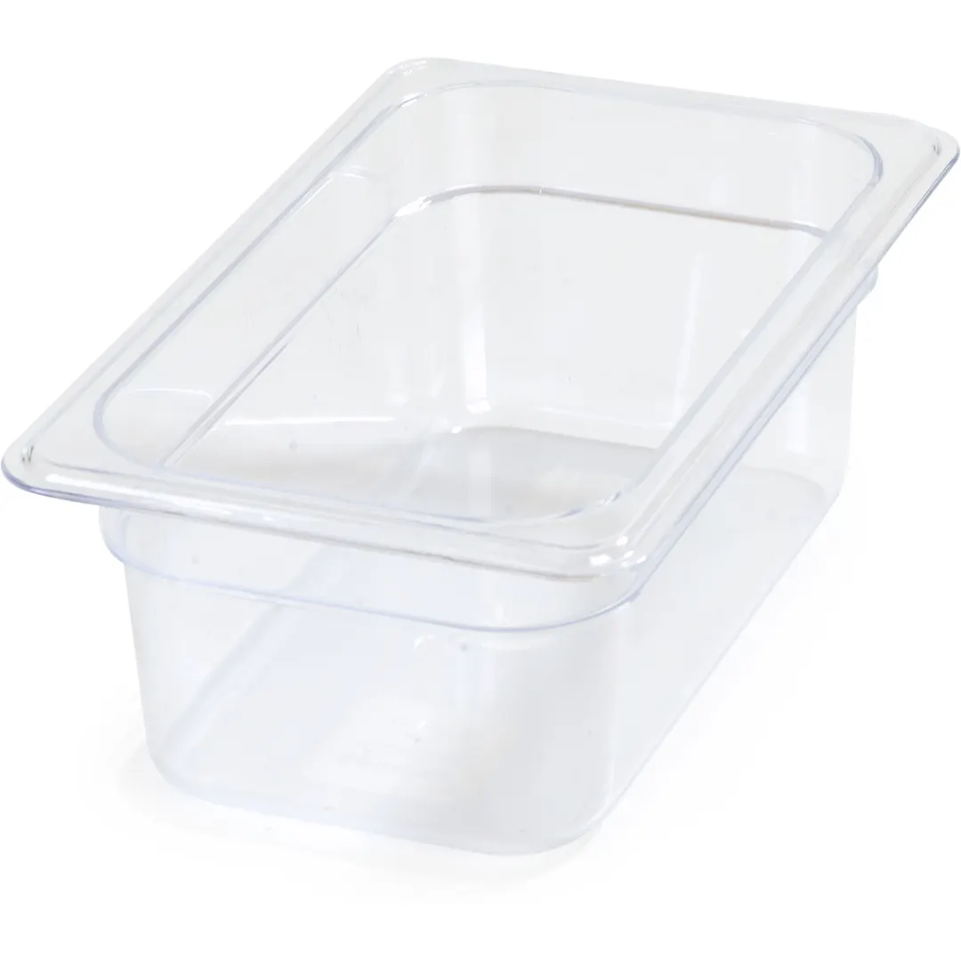 Carlisle 3068107 Food Pan, 1/4 Size 2.8 Qt Clear Polycarbonate, 10‑1/4" x 6‑19/50" x 4" Deep