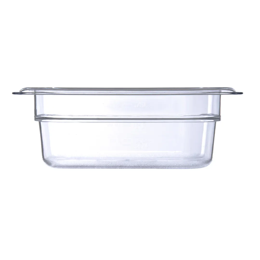 Carlisle 3068307 StorPlus Food Pan, 1/6 Size 1.1 Qt, 2-1/2" Deep, Clear Polycarbonate, USA Made