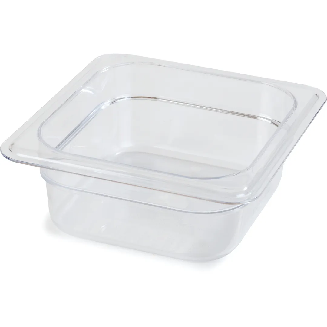 Carlisle 3068307 StorPlus Food Pan, 1/6 Size 1.1 Qt, 2-1/2" Deep, Clear Polycarbonate, USA Made