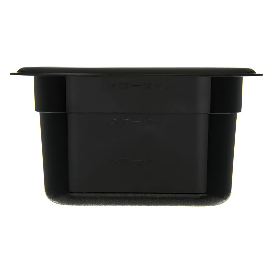 Carlisle 3068703 StorPlus Food Pan, 1/9 1.0 Qt, 6-3/4" x 4-1/4" x 4" Black Polycarbonate, -40° to 212° F, NSF