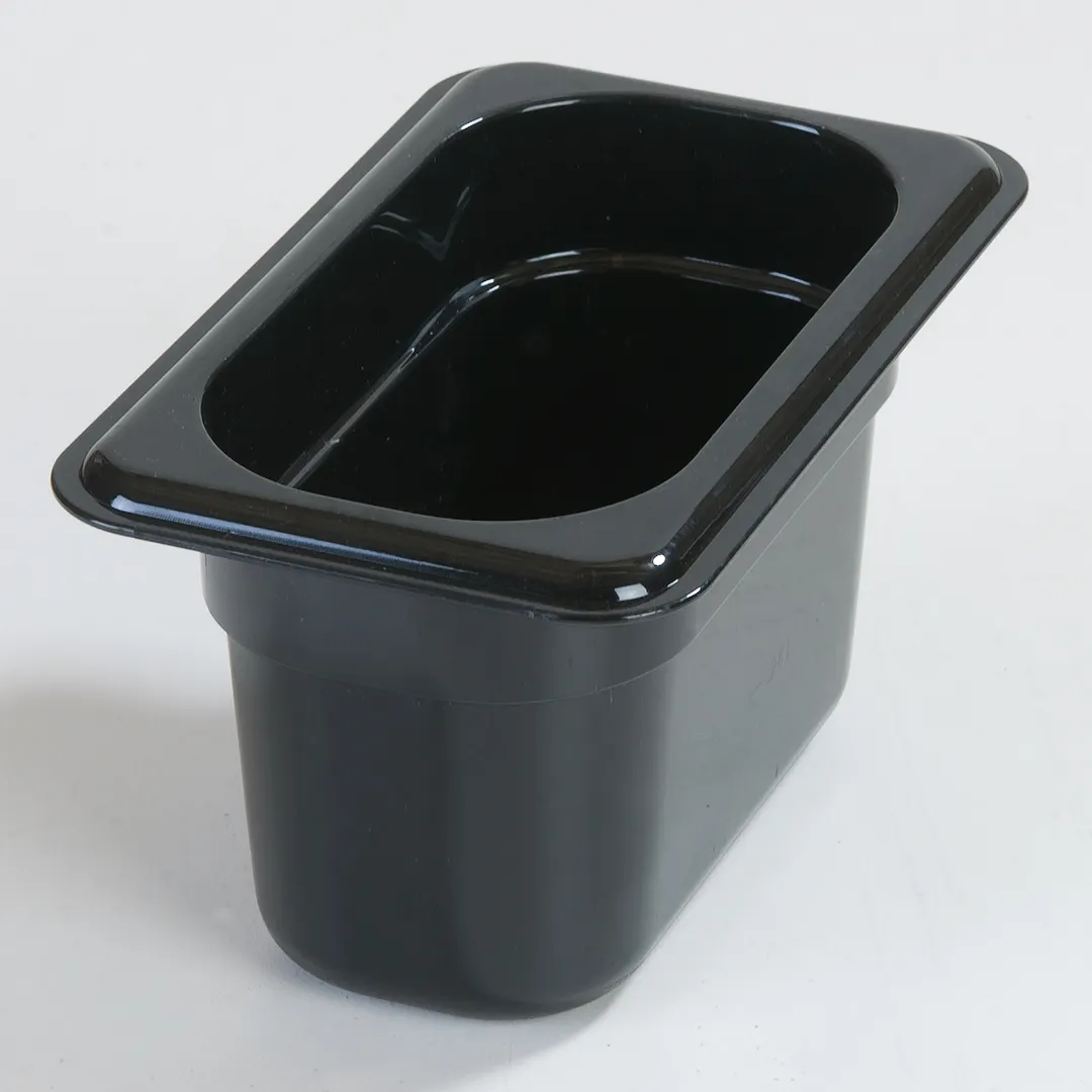 Carlisle 3068703 StorPlus Food Pan, 1/9 1.0 Qt, 6-3/4" x 4-1/4" x 4" Black Polycarbonate, -40° to 212° F, NSF