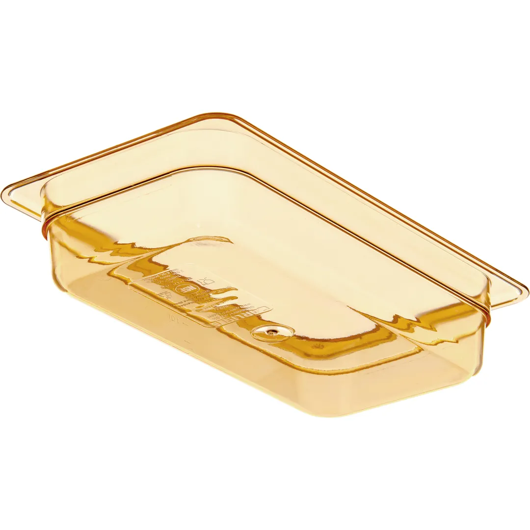 Carlisle 3086013 StorPlus Heat Food Pan, 1/3 Size, 2.4 Qt, 2-1/2" Deep, Amber, Polyether Sulfone