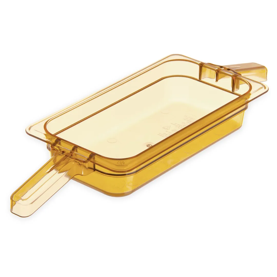 Carlisle 30860HH13 High Heat Food Pan, 1/3 Size, 2.4 Qt, 2-1/2" Deep, Amber Polyether Sulfone