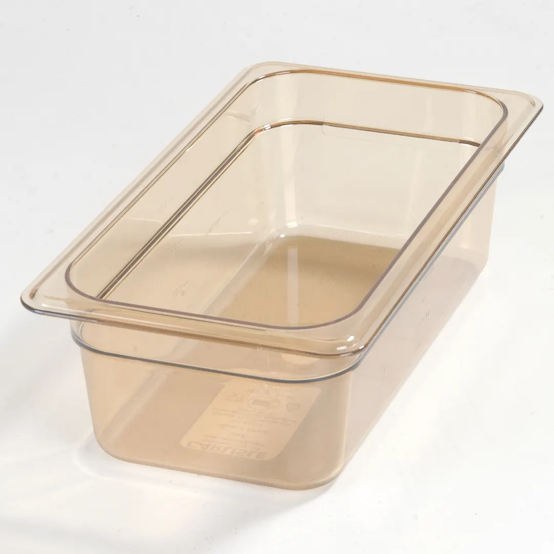 Carlisle 3086113 StorPlus High Heat Hot Food Pan, 1/3 Size, 3.8 Qt, 4" Deep, Amber Polyether Sulfone