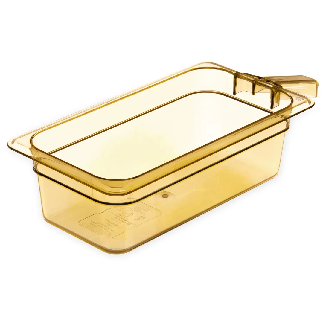 Carlisle 30861H13 High Heat Food Pan, 1/3 Size, 3.8 Qt, 4" Deep, Amber, Polyether Sulfone