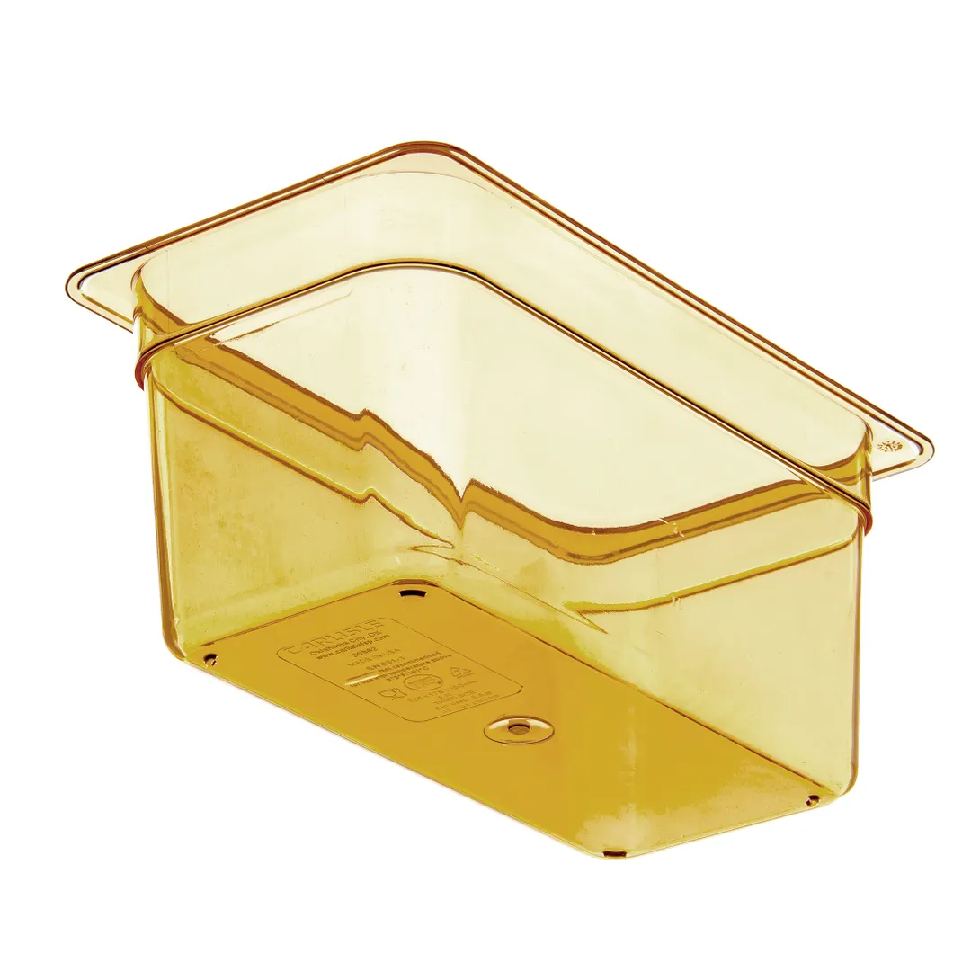 Carlisle 3086213 StorPlus High Heat Food Pan, 1/3 Size, 5.7 Qt, 6" Deep, Amber, Polyether Sulfone