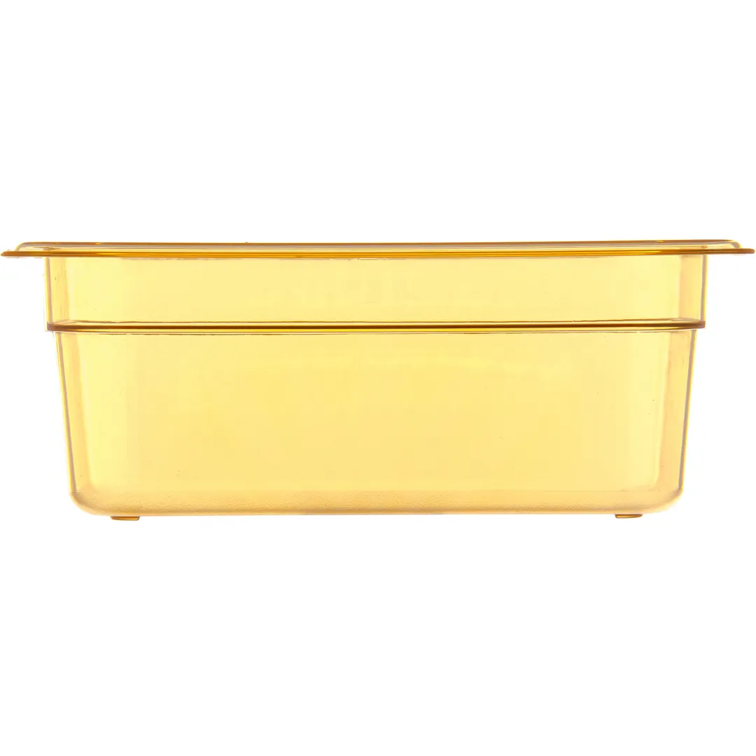 Carlisle 3088113 StorPlus High Heat Food Pan, 1/4 Size 2.8 Qt, 4" Deep, Amber PES, BPA‑Free