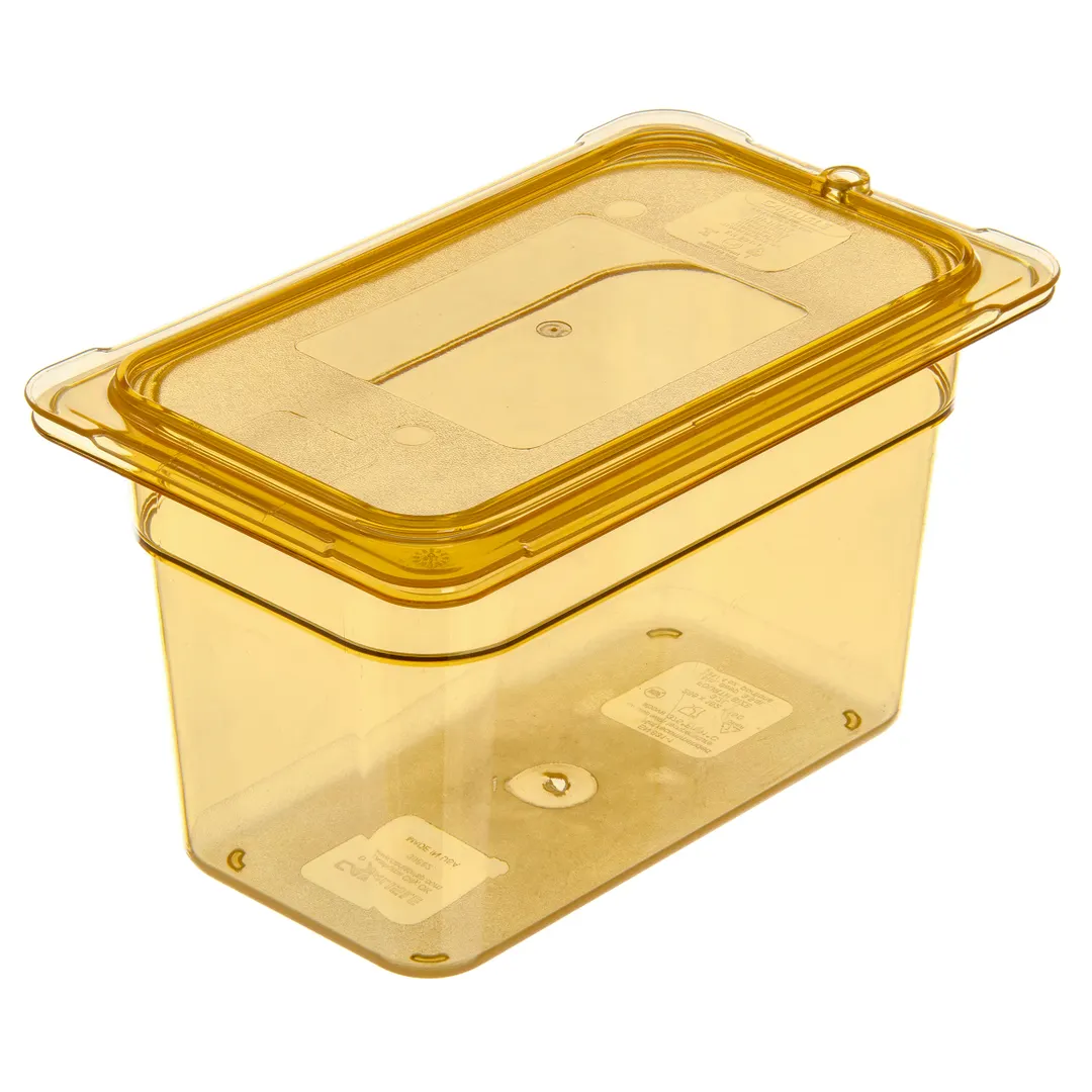 Carlisle 3088213 StorPlus Hot Food Pan, 1/4 Size, 4 Qt, 6" Deep, Amber Polyether Sulfone, BPA‑Free