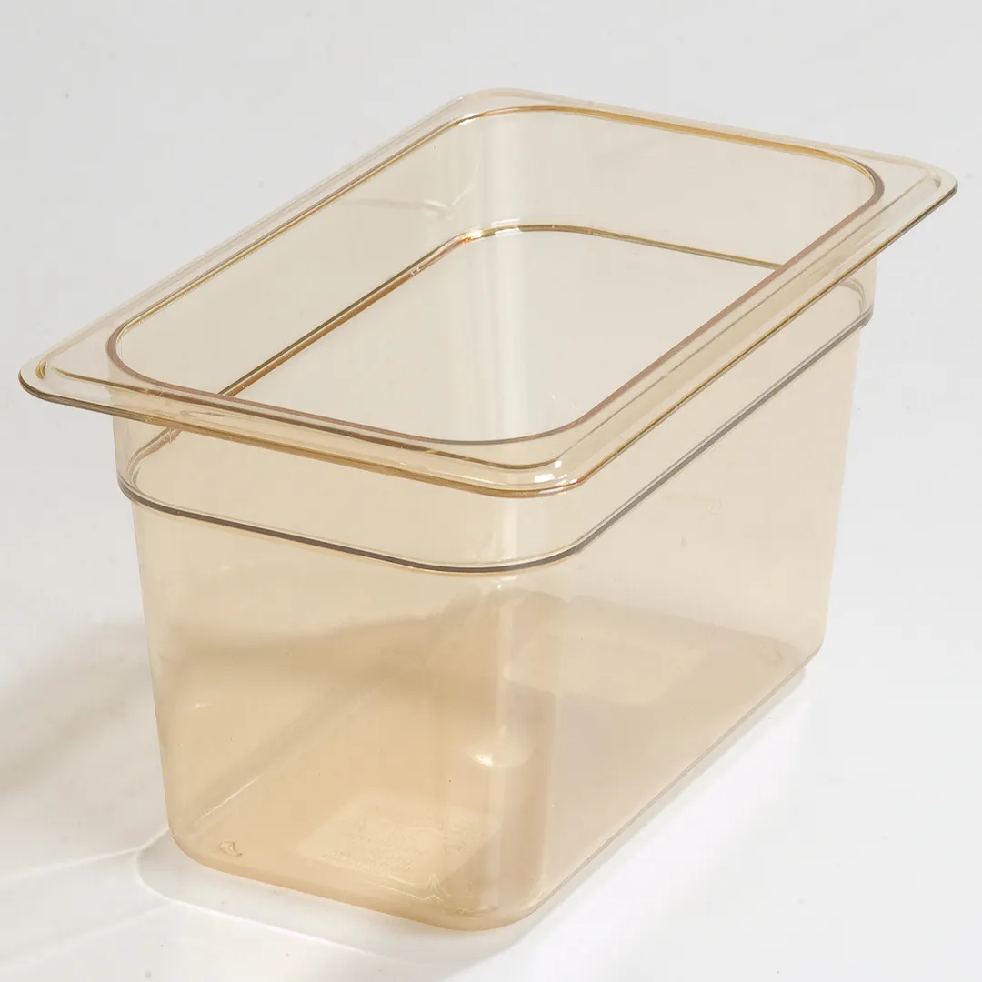 Carlisle 3088213 StorPlus Hot Food Pan, 1/4 Size, 4 Qt, 6" Deep, Amber Polyether Sulfone, BPA‑Free