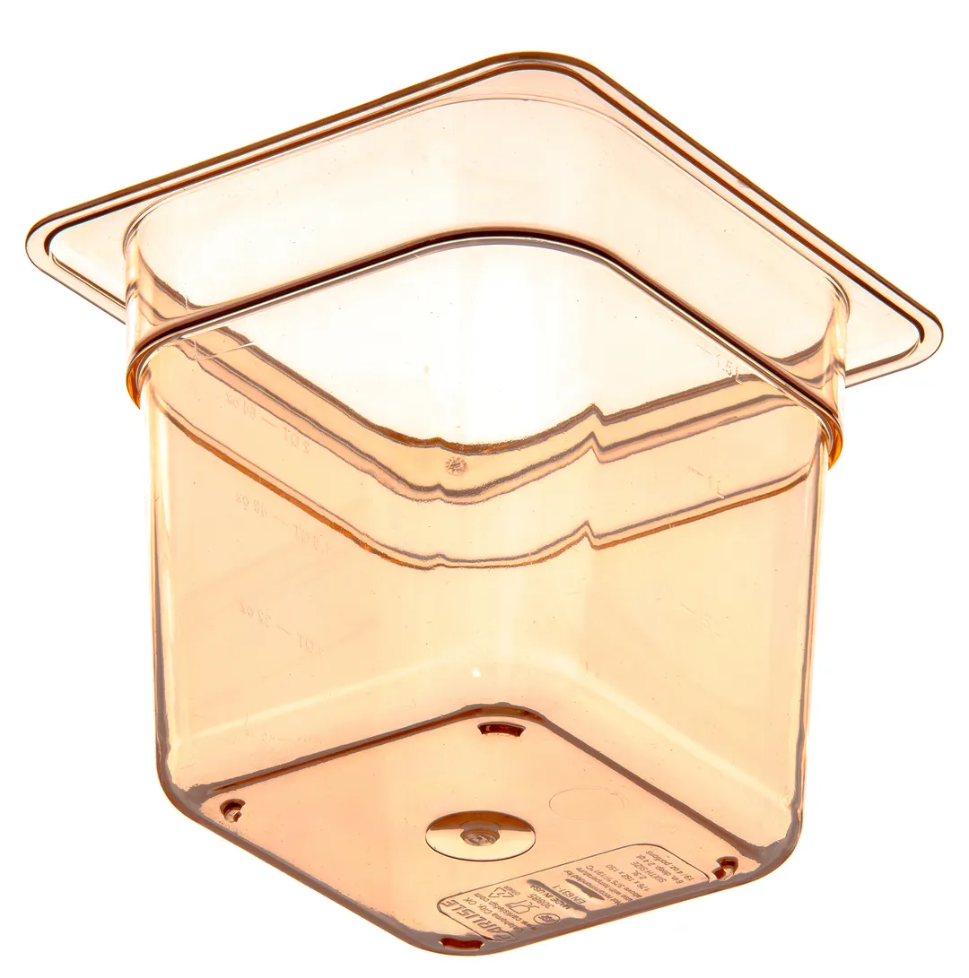 Carlisle 3088513 StorPlus Hot Food Pan, 1/6 Size, 2.5 Qt, 6" Deep, Amber Sulfone, BPA‑Free