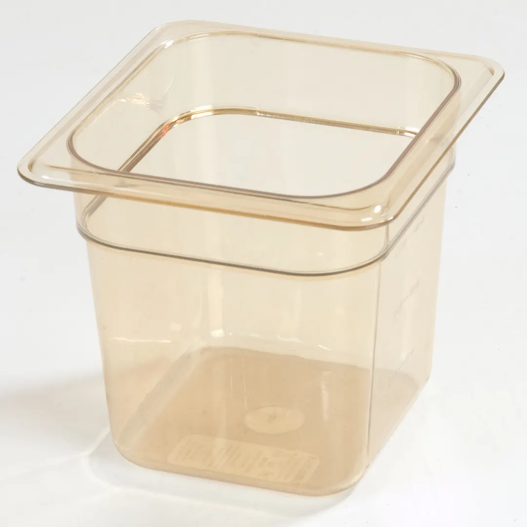 Carlisle 3088513 StorPlus Hot Food Pan, 1/6 Size, 2.5 Qt, 6" Deep, Amber Sulfone, BPA‑Free