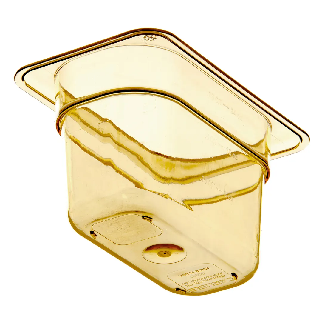 Carlisle 3088713 StorPlus Hot Food Pan, 1/9 Size, 1.7 Qt, 4" Deep, Amber Polyether Sulfone, NSF