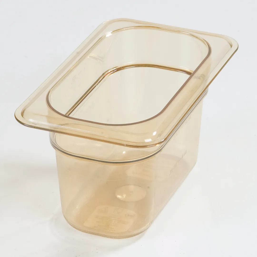 Carlisle 3088713 StorPlus Hot Food Pan, 1/9 Size, 1.7 Qt, 4" Deep, Amber Polyether Sulfone, NSF