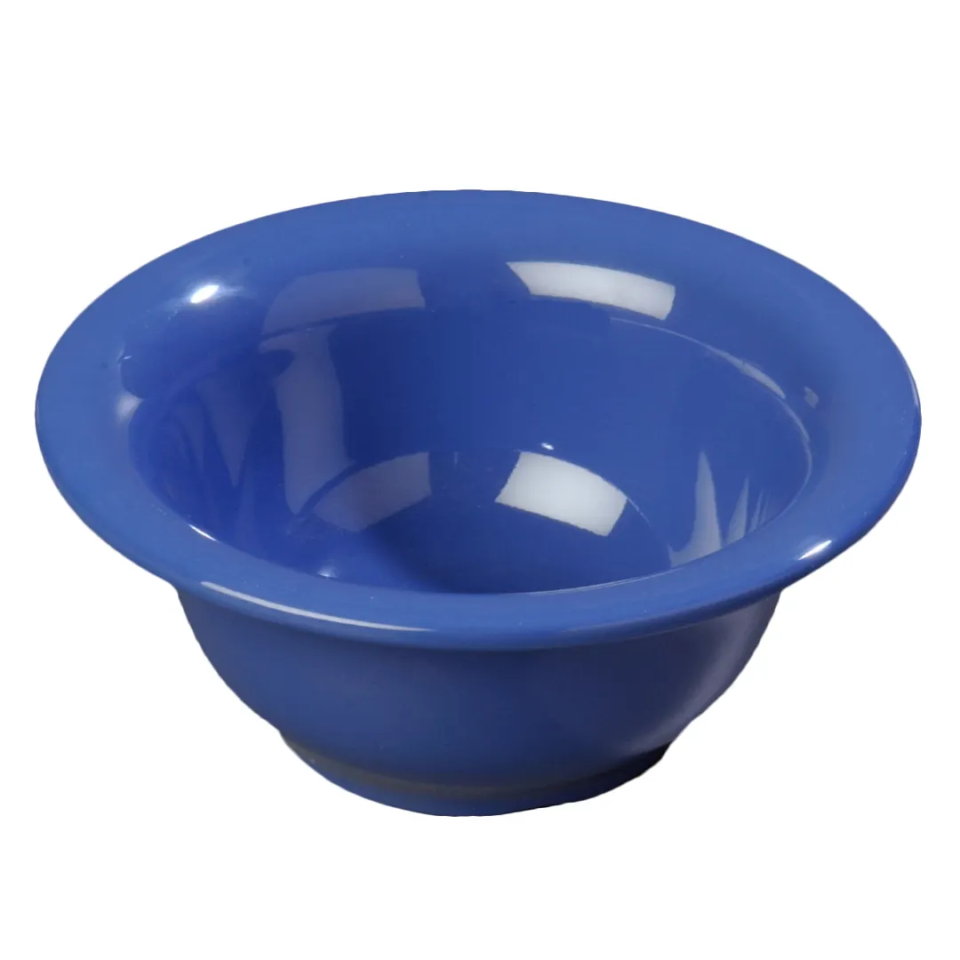 Carlisle 3303814 Rimmed Nappie Bowl, 10 oz., 5-3/8" dia., Ocean Blue, Melamine, Dishwasher Safe