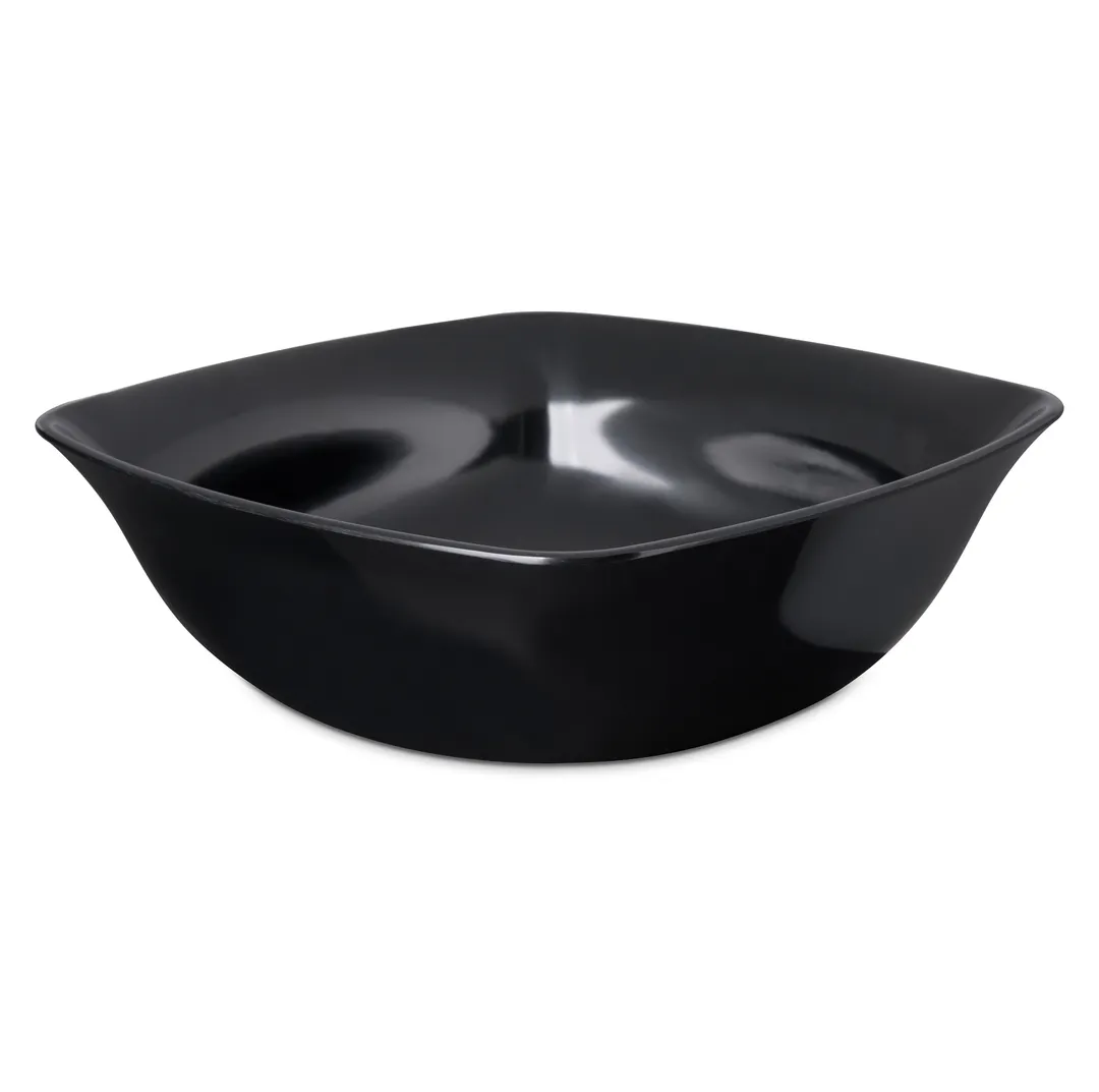 Carlisle 3336003 - 5 Qt Square Flared Bowl, 11-3/4" Black Melamine, Dishwasher Safe, NSF, BPA Free