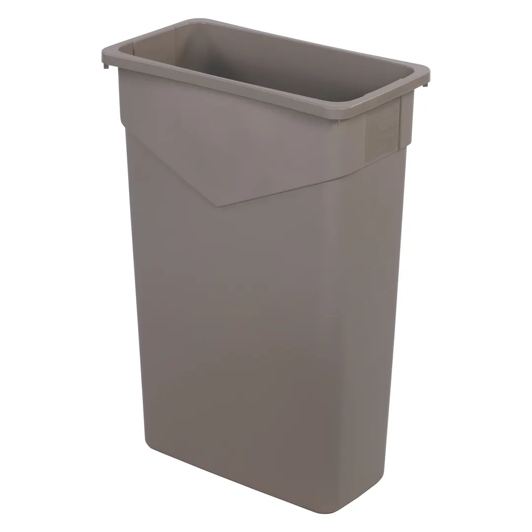Carlisle 34202306 Trimline™ Container, 23‑Gallon Rectangular Poly, Beige, Tabs, Bottom Handles