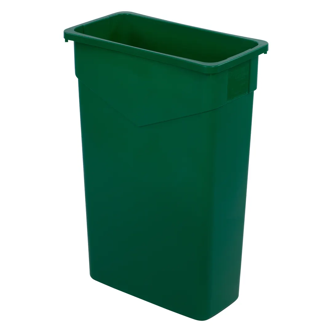 Carlisle 34202309 Trimline 23‑Gallon Rectangular Commercial Trash Can, Heavy‑Duty Polyethylene, Green