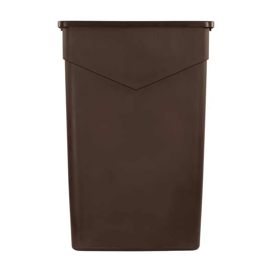 Carlisle 34202369 Trimline 23‑Gallon Rectangular Container, Brown Polyethylene, Corner Tabs