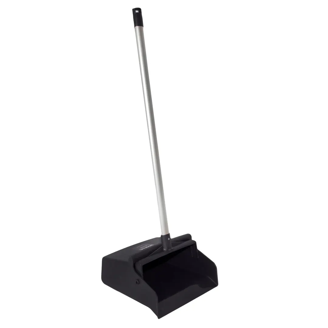 Carlisle 361410EC03 Sparta Dust Pan, 12" Wide, Hanging Hole, Locking Yoke, Handle, Black