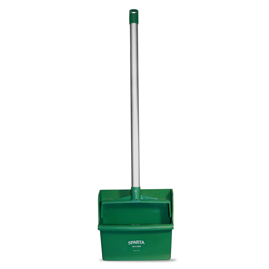 Carlisle 361410EC09 Sparta Dust Pan, 12" Wide with Hanging Hole, Serrated Edge, Handle, Green