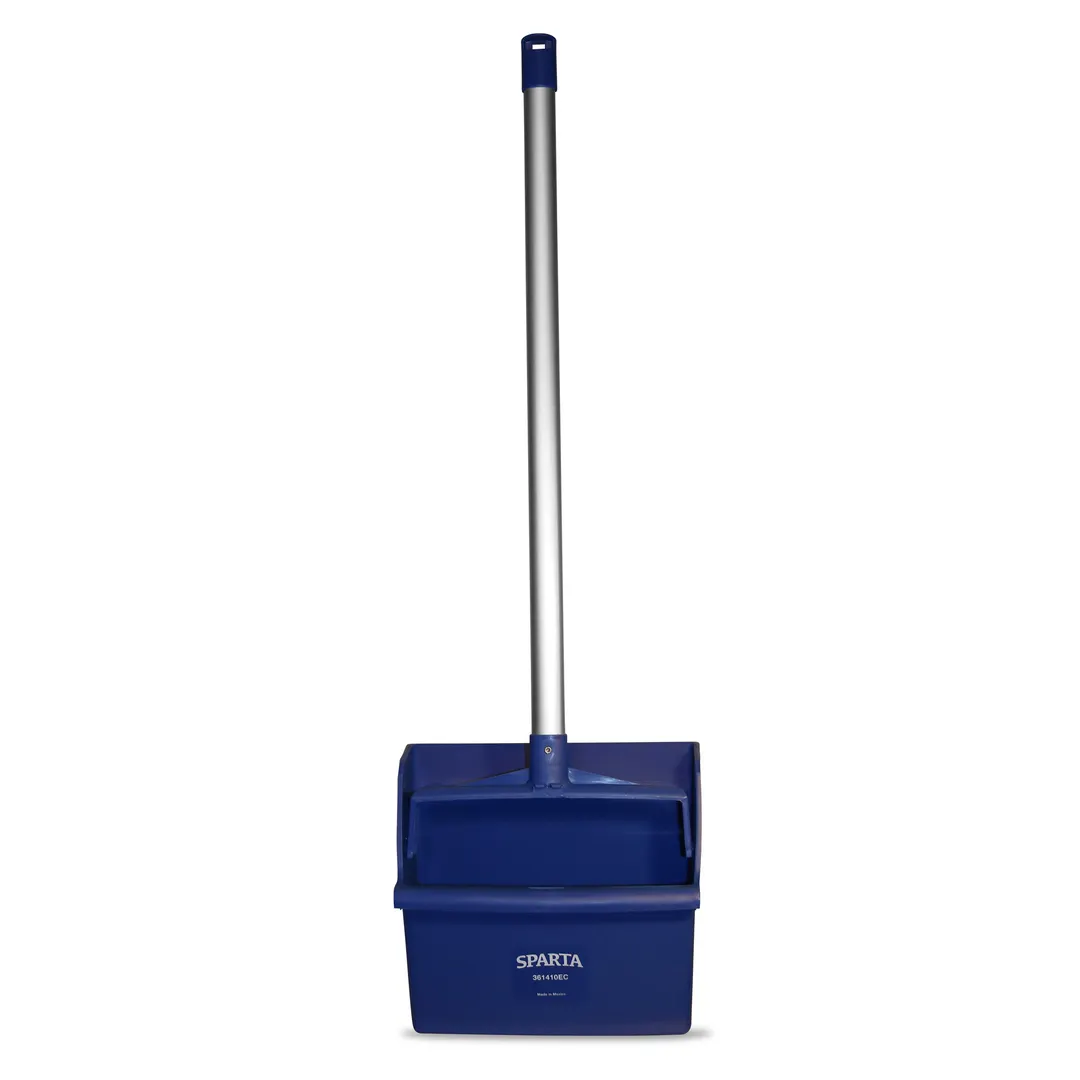 Carlisle 361410EC14 Sparta Dust Pan, 12" Wide, Hanging Hole, Locking Yoke, Blue Polypropylene