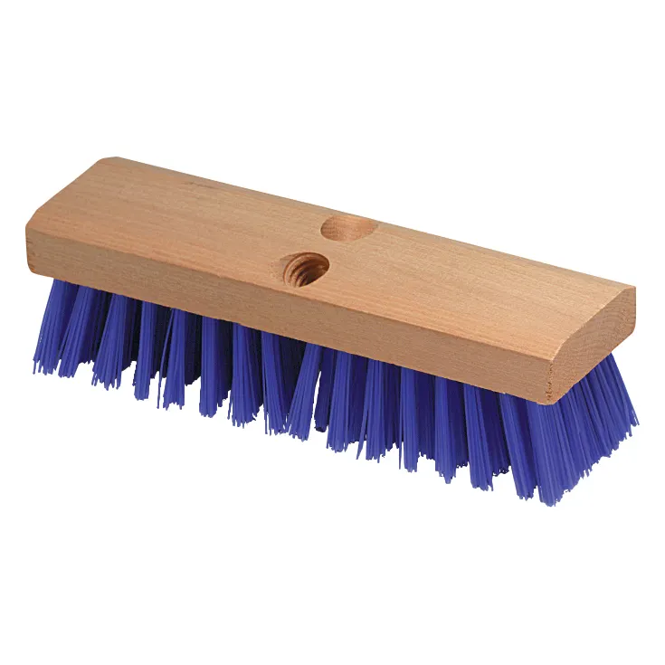 Carlisle 3617514 Flo‑Pac Scrub Brush Head, 10" x 2‑3/4" Blue, Polypropylene Bristles, Hardwood Block