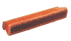Carlisle 36222424 Flo‑Pac Sweep, 24" Hardwood Block, Orange PP Head, Fine/Medium Bristles, No Handle