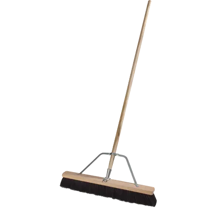 Carlisle 367360TC03 Commercial Push Broom, 24" Hardwood Block, Medium Duty, Polypropylene, Black Handle
