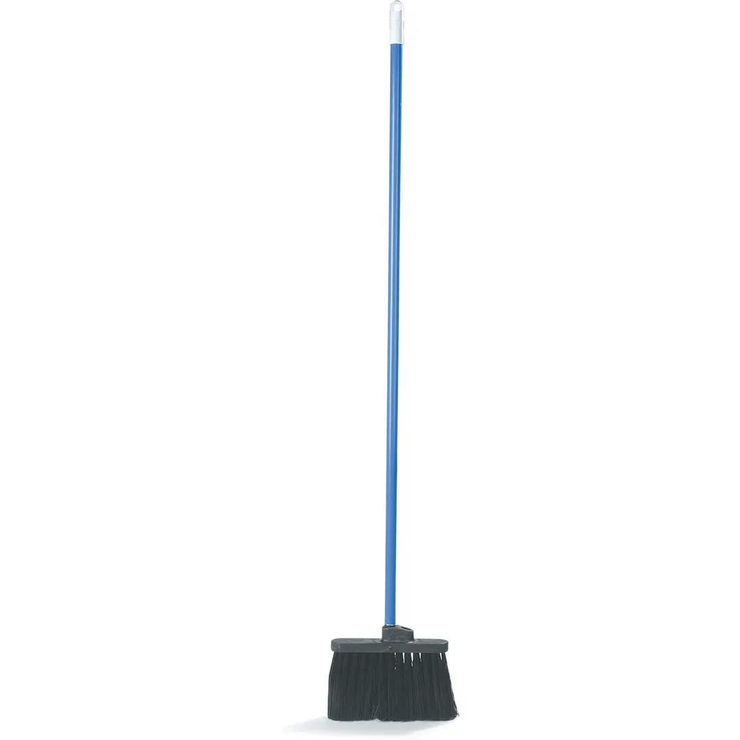 Carlisle 3686403 Duo-Sweep Industrial Broom, 48" Blue Handle, 11" Wide Black Filament Head, Lobby