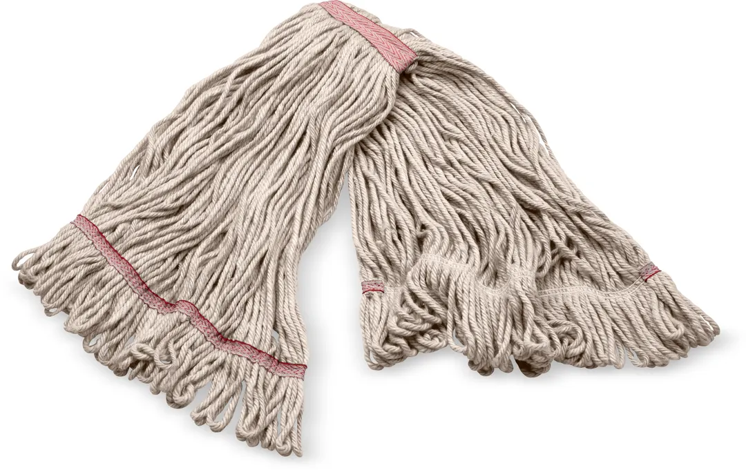 Carlisle 369325M00 Wet Mop Head - Anti‑Microbial 1" Red Band, 4‑Ply Cotton/Synthetic Looped End